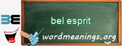 WordMeaning blackboard for bel esprit